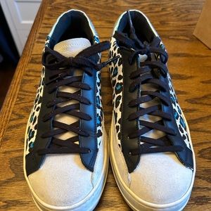P448 sneakers gently used leopard print